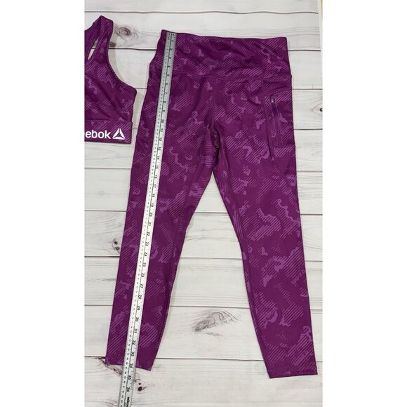 Reebok Workout Set Sportsbra & Leggings Activewear Size M Purple LIKE NEW!!! - Picture 4 of 14